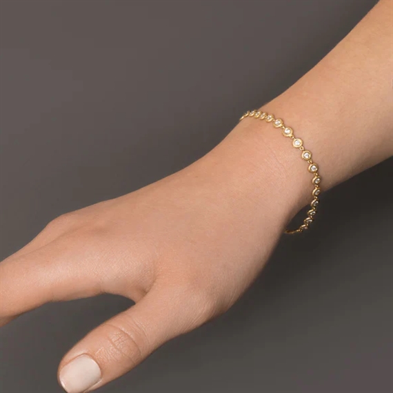 Dulong Glory Tennis Armbånd Lille, 18K Guld